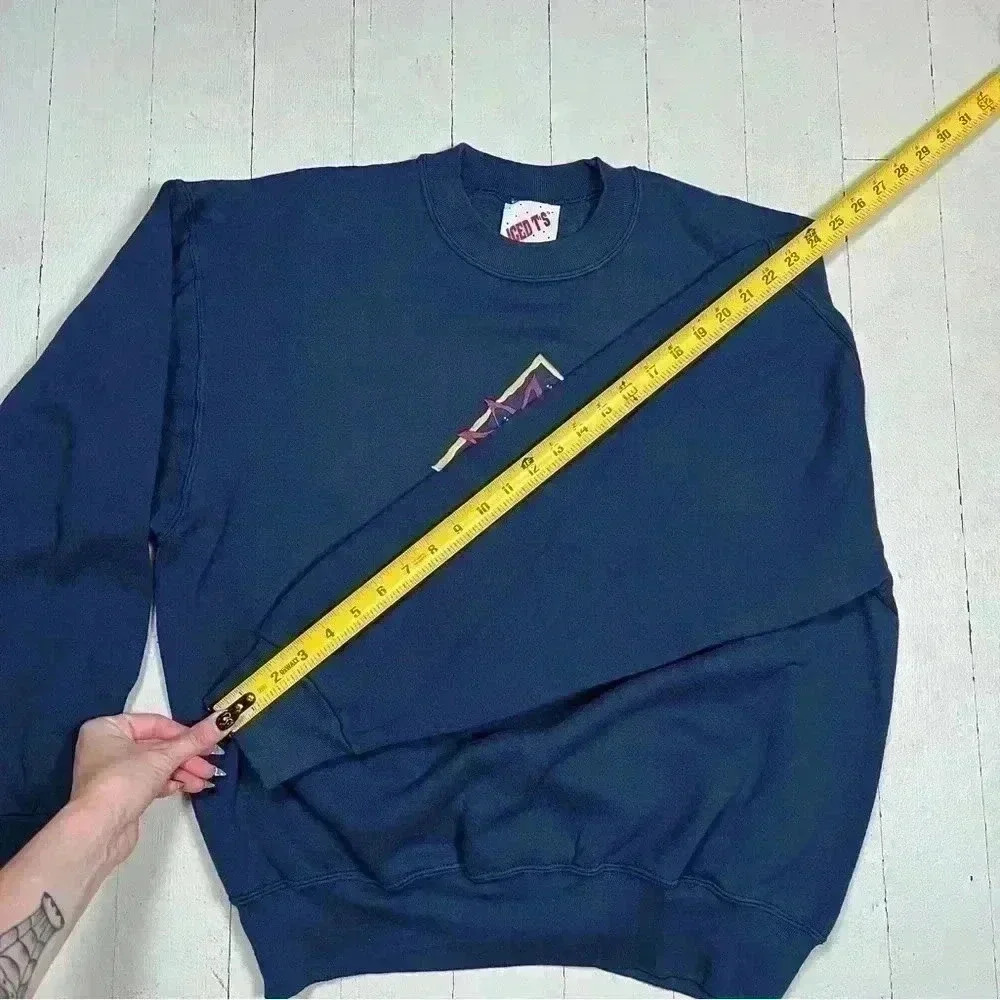 Vintage 90s Navy Sun Iced T’s Embellished and‎ Embroidered  Crewneck Sweatshirt - Picture 11 of 11